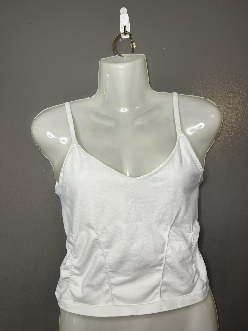 FP Movement Camisole Tank Top Womens Small White Stretch Ruched Crop Jersey
